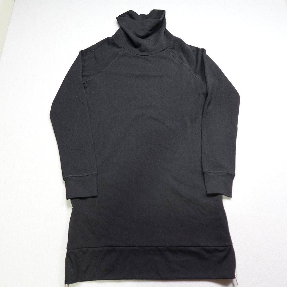Marc New York Tunic Top Womens L Black Turtleneck Fleece Zipper Long Sleeve